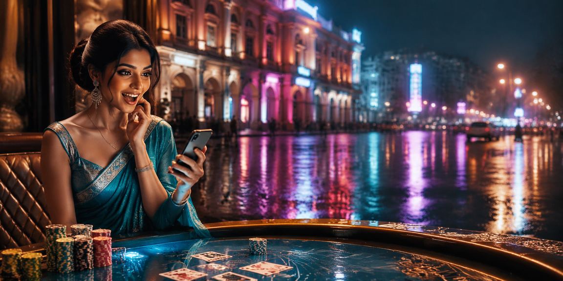 Delhi Connaught Place casino setting with female player in saree
