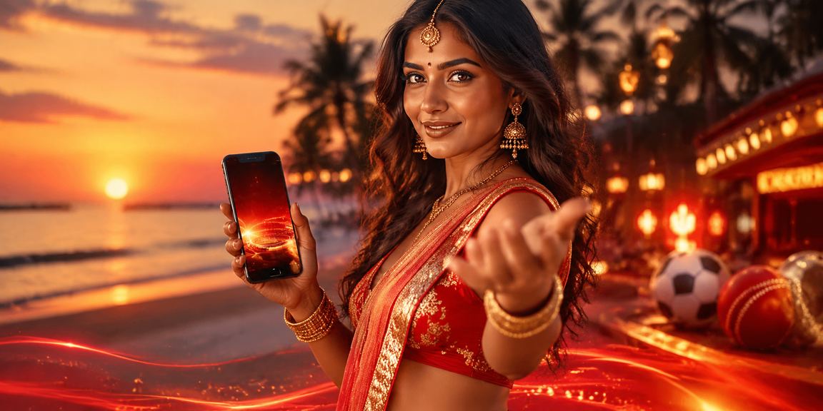 Goa vibrant sports betting scene with red and gold theme